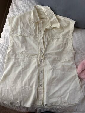 We The Free Off-White Button-Front tunic